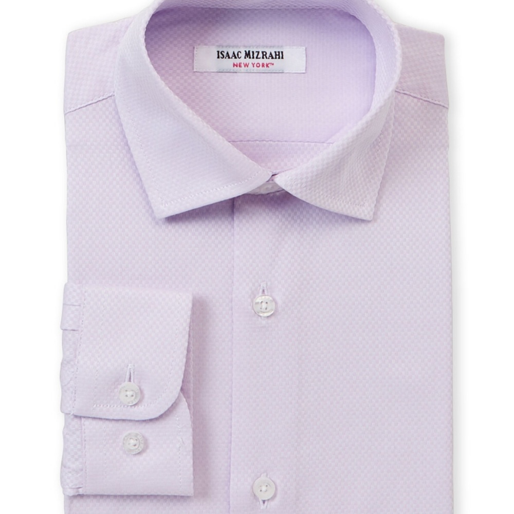 Isaac Mizrahi Lavendar Textured Button Down Shirt